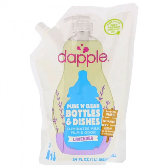 Dapple Pure 'N' Clean Bottles & Dishes - Fragrance Free - 1 L