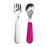 oxo tot On-the-Go Fork & Spoon with Travel Case - Pink