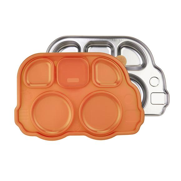 Innobaby Stainless Divided Platter with Sectional Lid - Orange