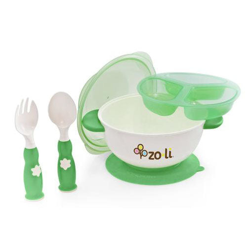 Zoli STUCK Suction Feeding Bowl Kit - Green