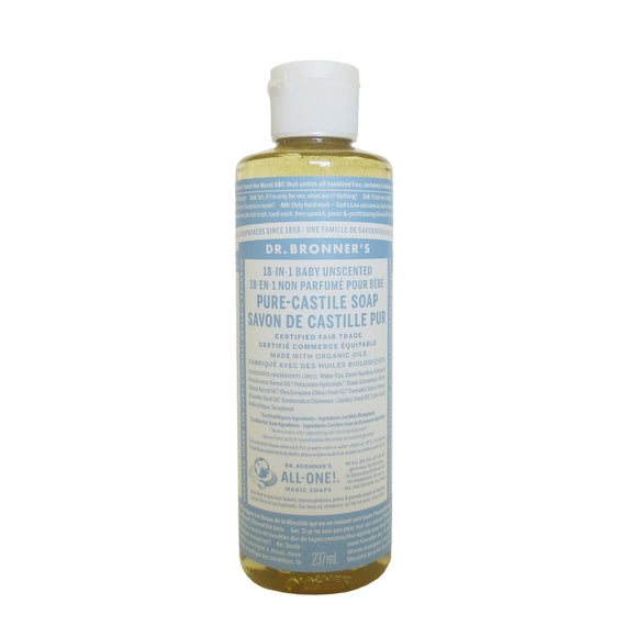 Dr. Bronner's Baby Unscented Pure-Castile Liquid Soap - 8 oz. - fifibaby