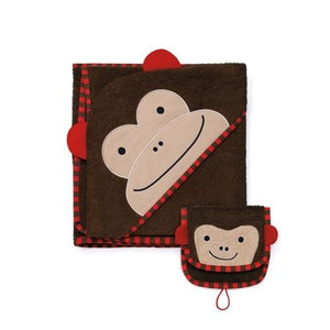 Skip Hop Zoo Hooded Towel and Mitt Set - Monkey - fifibaby